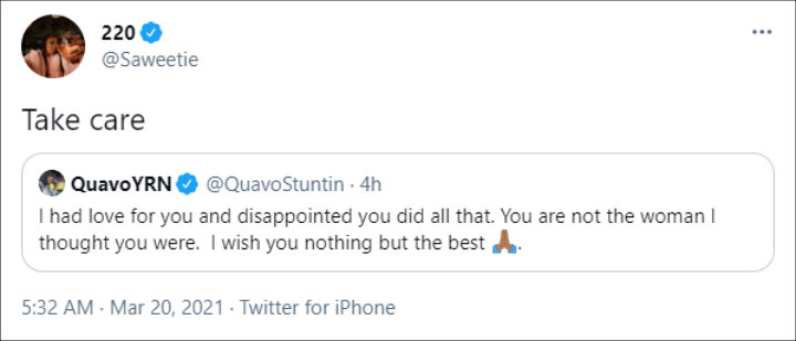 Saweetie's Tweet