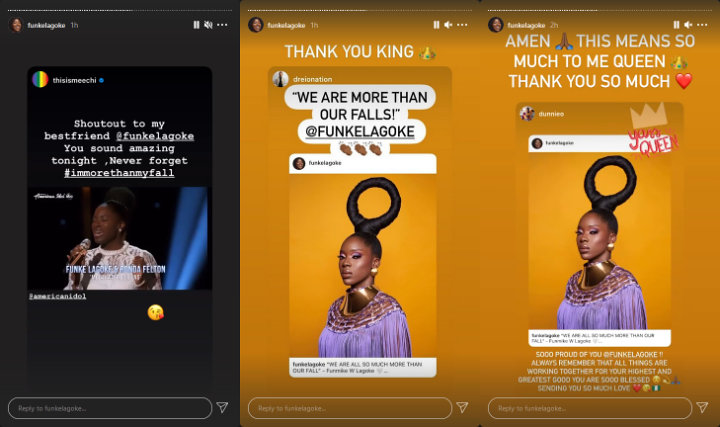 Funke Lagoke's Instagram Stories