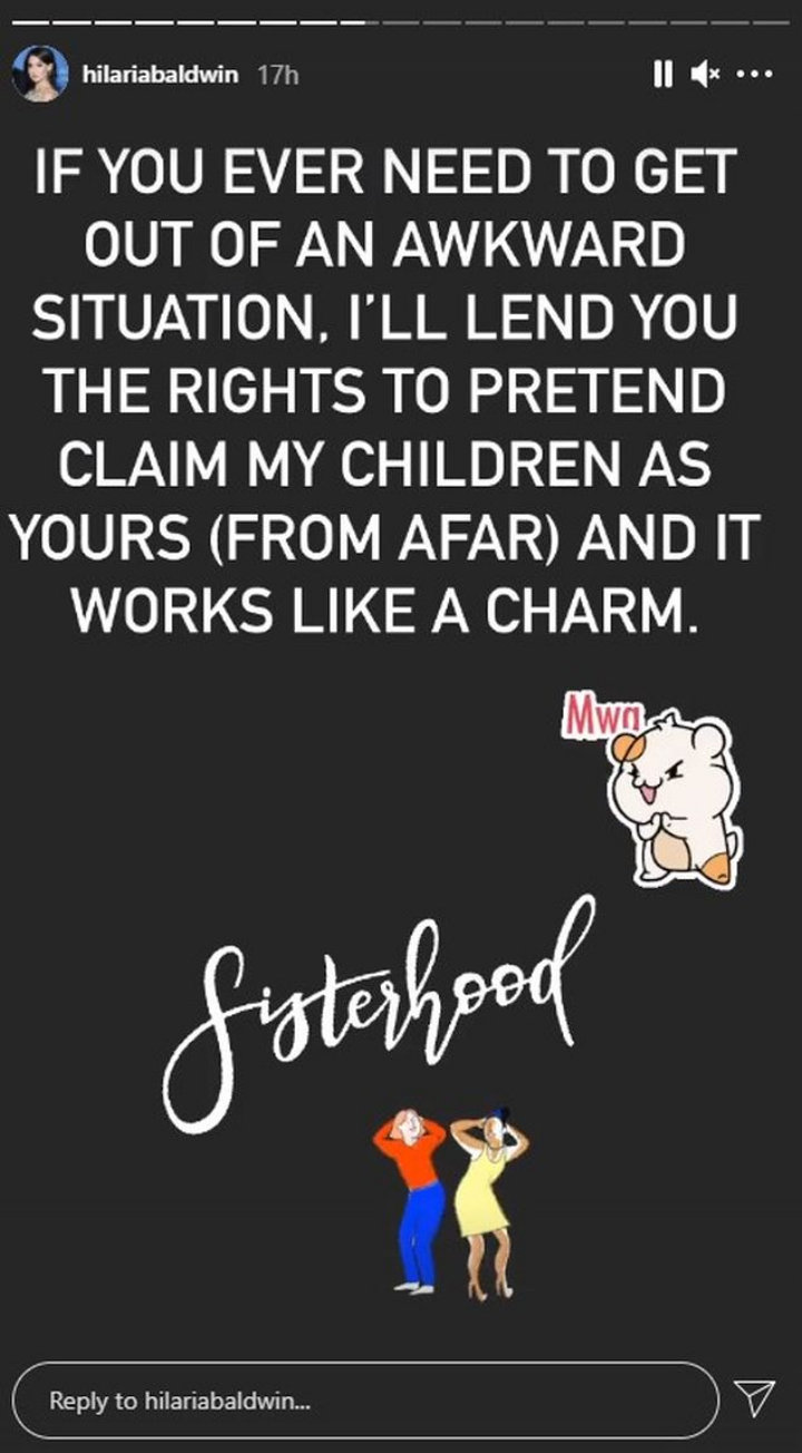 Hilaria Baldwin's IG Story