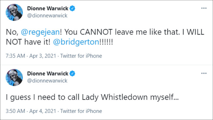 Dionne Warwick's Tweets