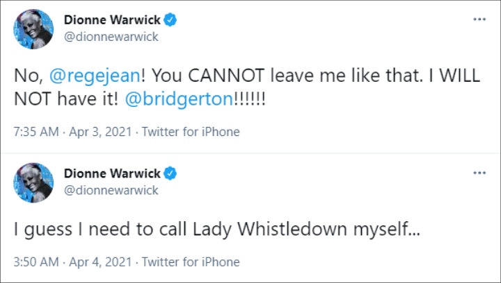 Dionne Warwick's Tweets