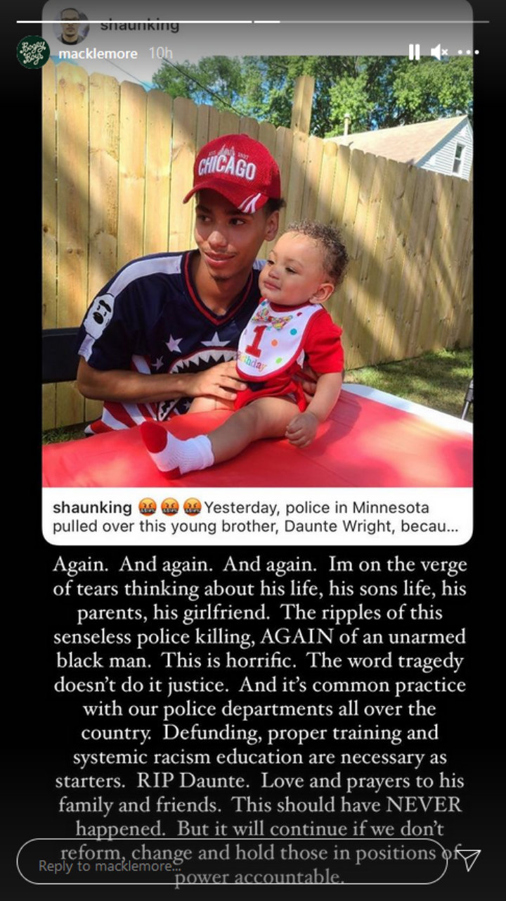 Macklemore condemned the incident