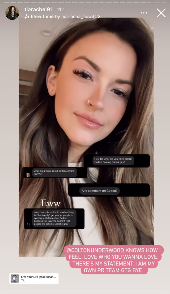 Tia Booth's IG Story
