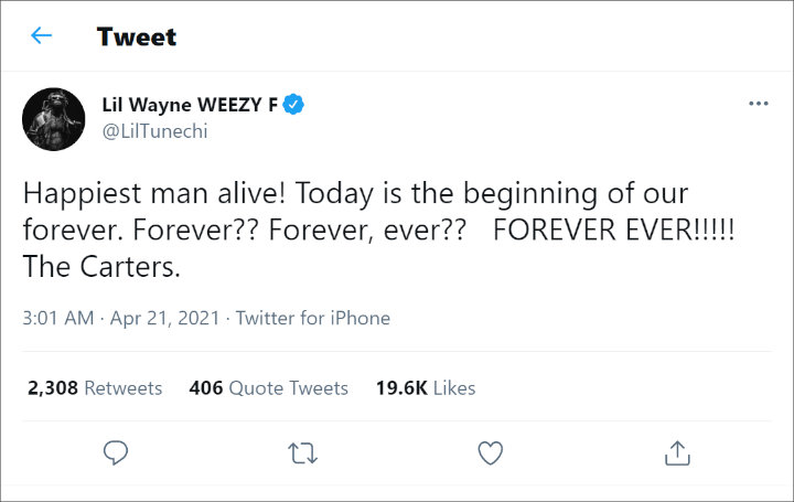 El tweet de Lil Wayne