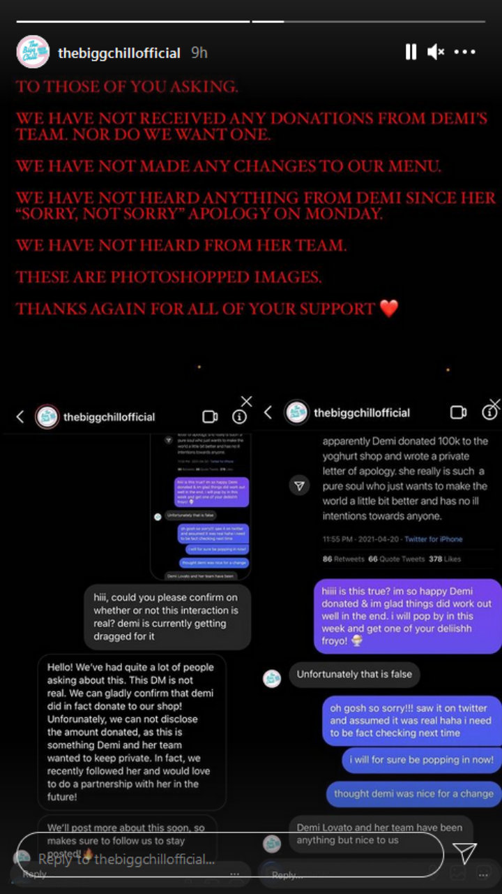 The Bigg Chill via Instagram Story
