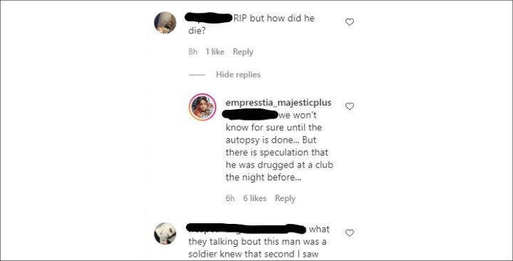 Comments on Cam Coldheart's Aunt's Instagram Post
