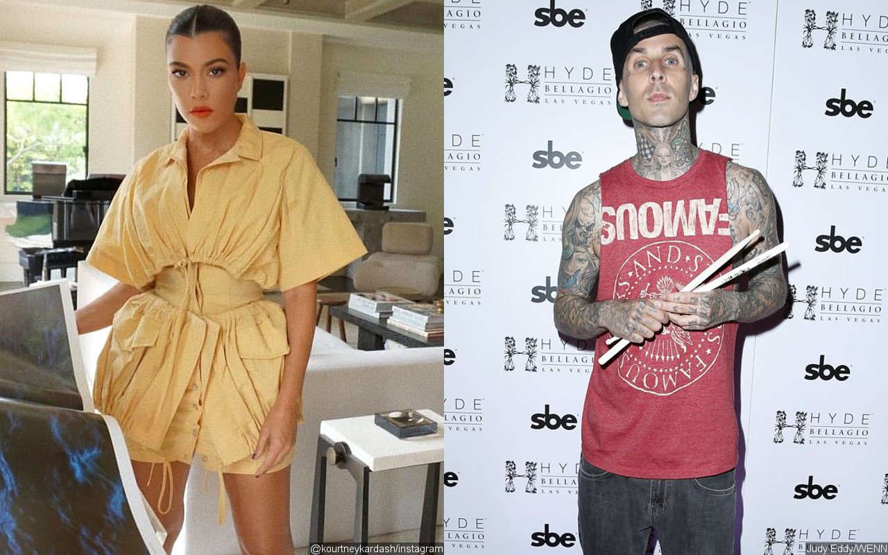 Scantily-Clad Kourtney Kardashian Passionately Kisses Travis Barker in the Desert