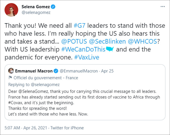 Selena Gomez via Twitter