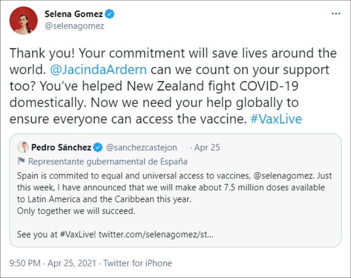 Selena Gomez via Twitter