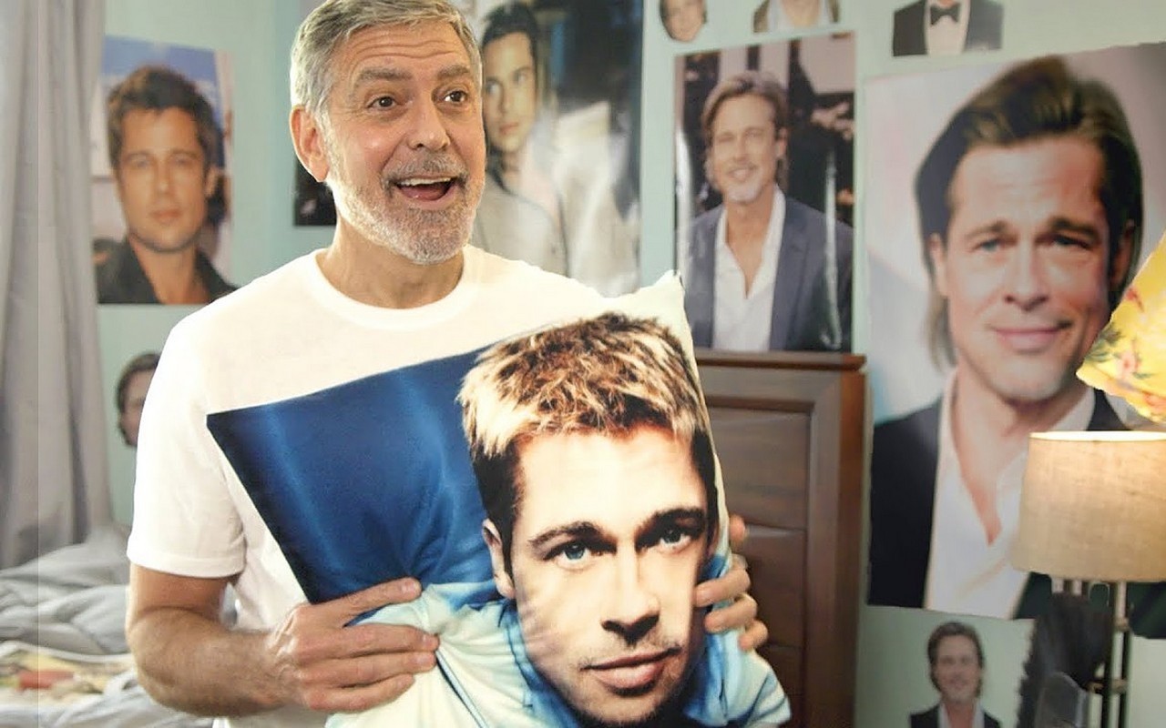 George Clooney Shows Room Full of Brad Pitt Posters in 'World's Worst Pandemic Roommate' Sketch