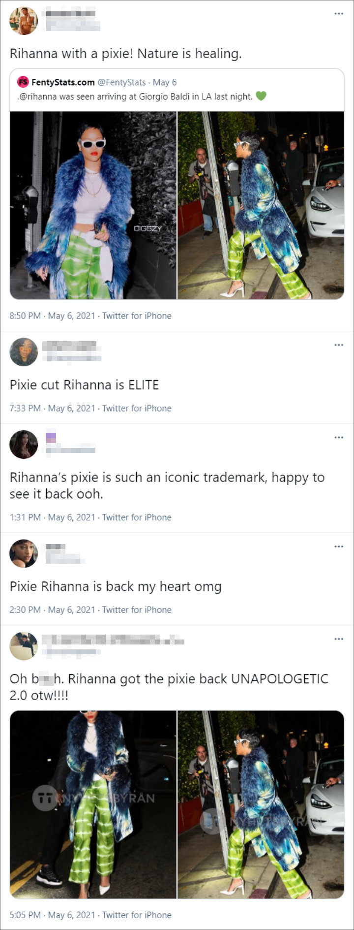 Tweets of Rihanna's fans