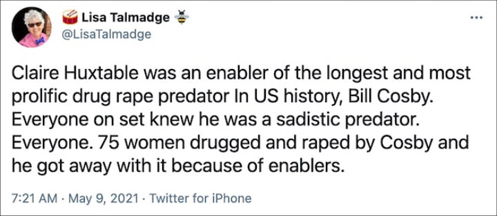A tweet of Phylicia Rashad's critic