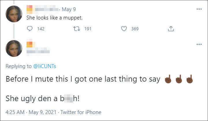 Sydney received negative comments on Twitter