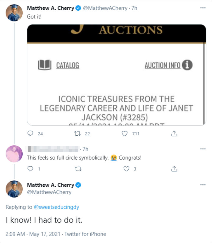 Matthew A. Cherry won Janet's Oscar jacket.