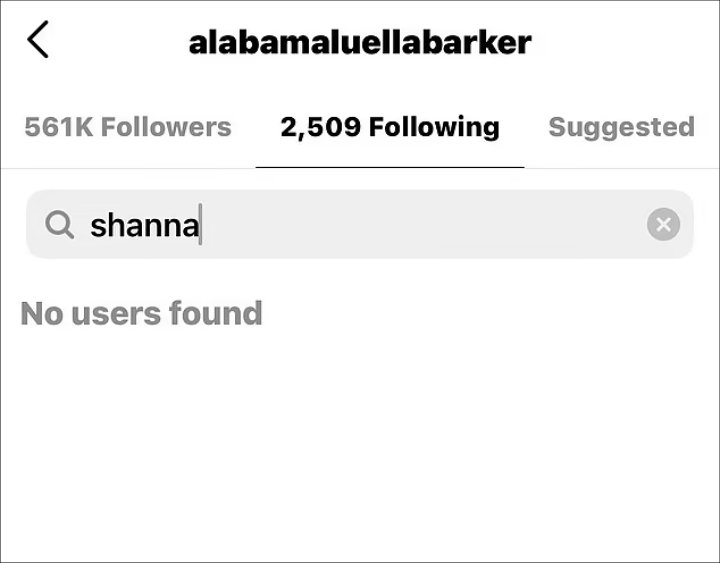 Alabama Barker's Instagram following list