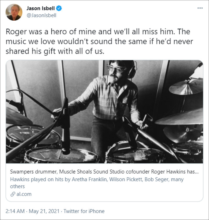 Jason Isbell's Twitter Post