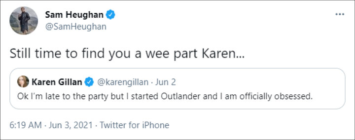 Sam Heughan via Twitter