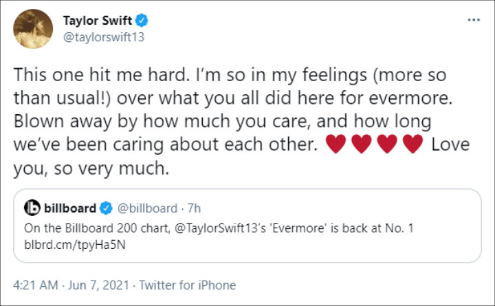 Reaksi Taylor Swift untuk comeback 