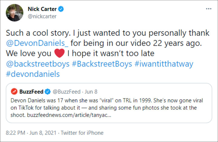 Nick Carter via Twitter