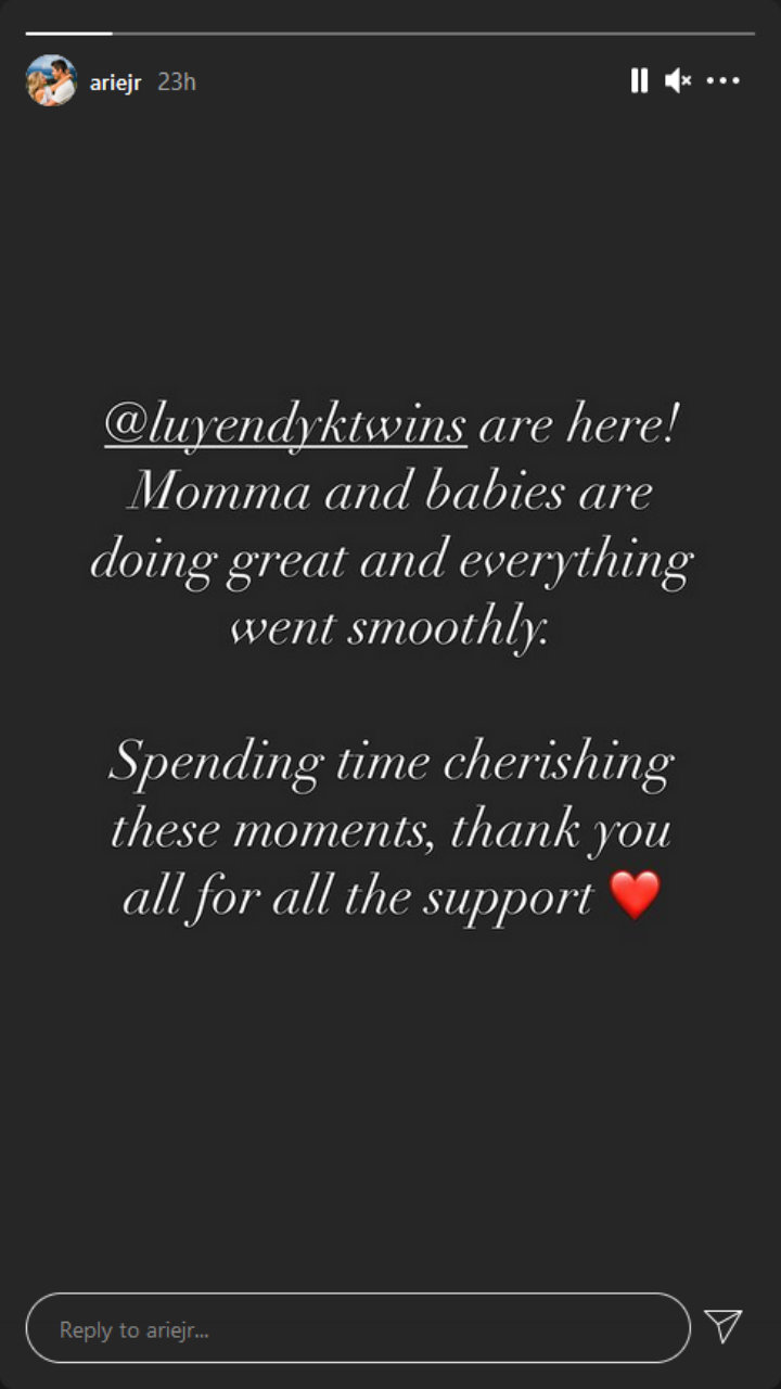 Arie via Instagram Story