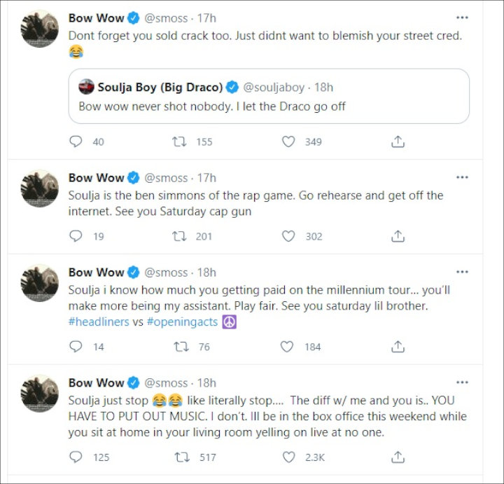 Soulja Boy And Bow Wow Continue Insulting Each Other Ahead Of Verzuz Battle Soulja Boy And Bow Wow Continue Insulting Each Other Ahead Of Verzuz Battle
