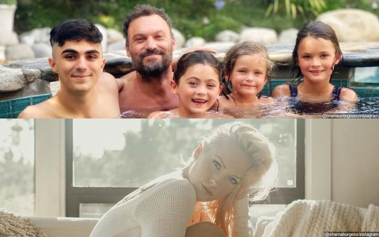 Brian Austin Green Credits Gf Sharna Burgess For Rare Photo With His Four Kids