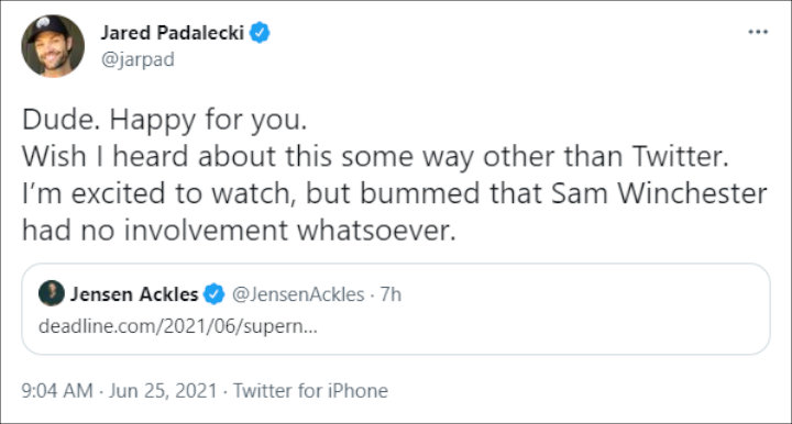 Jared Padalecki's Tweet