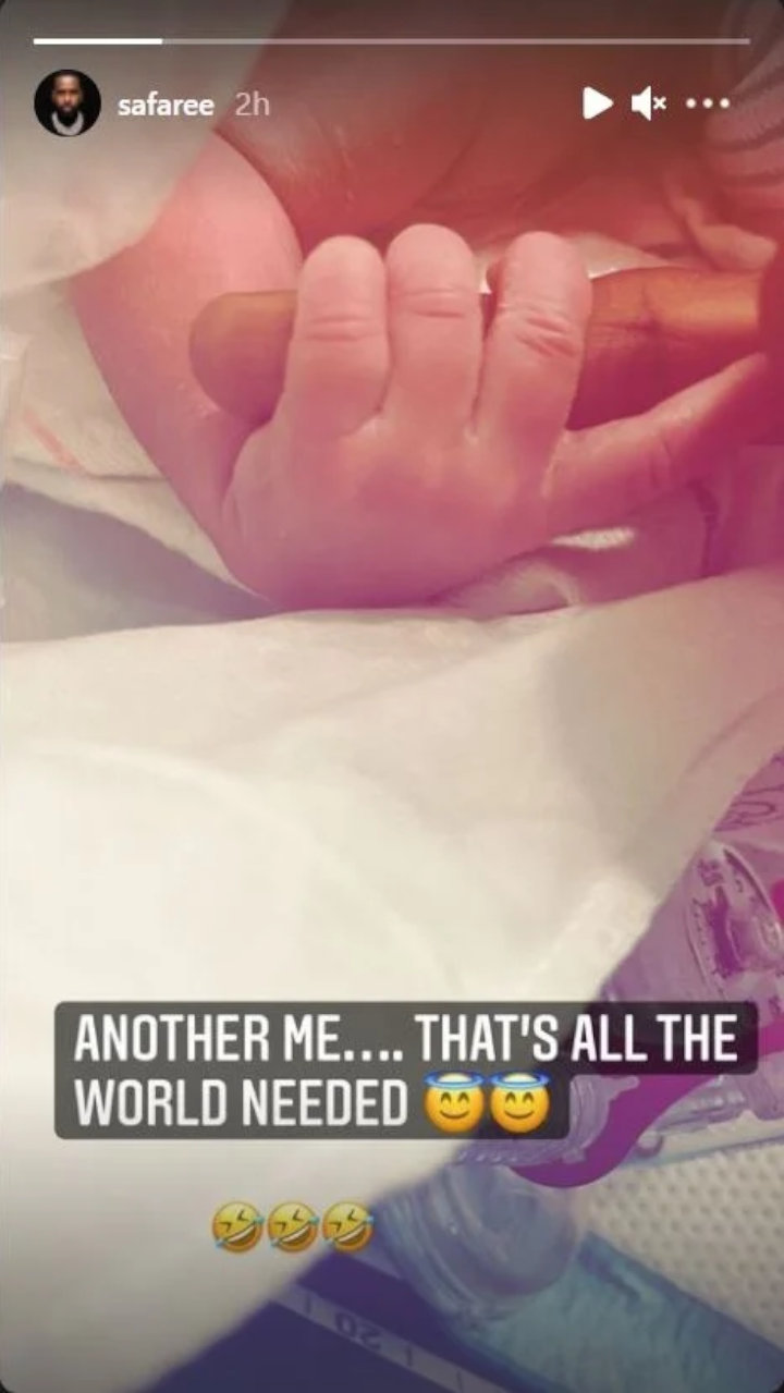 Safaree Samuels shared a sweet pic of his newborn son