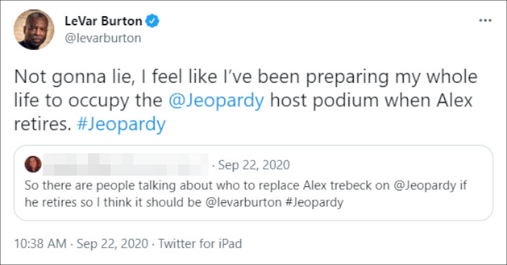 LeVar Burton's Tweet