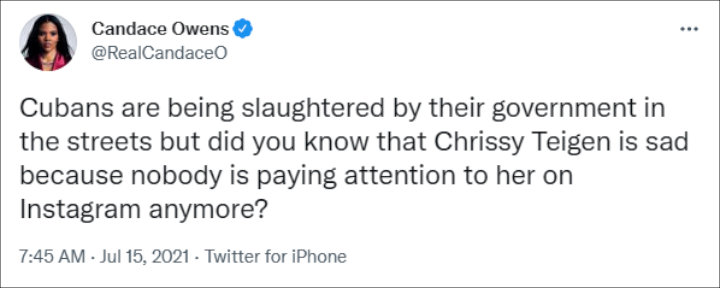 Candace Owens' Tweet