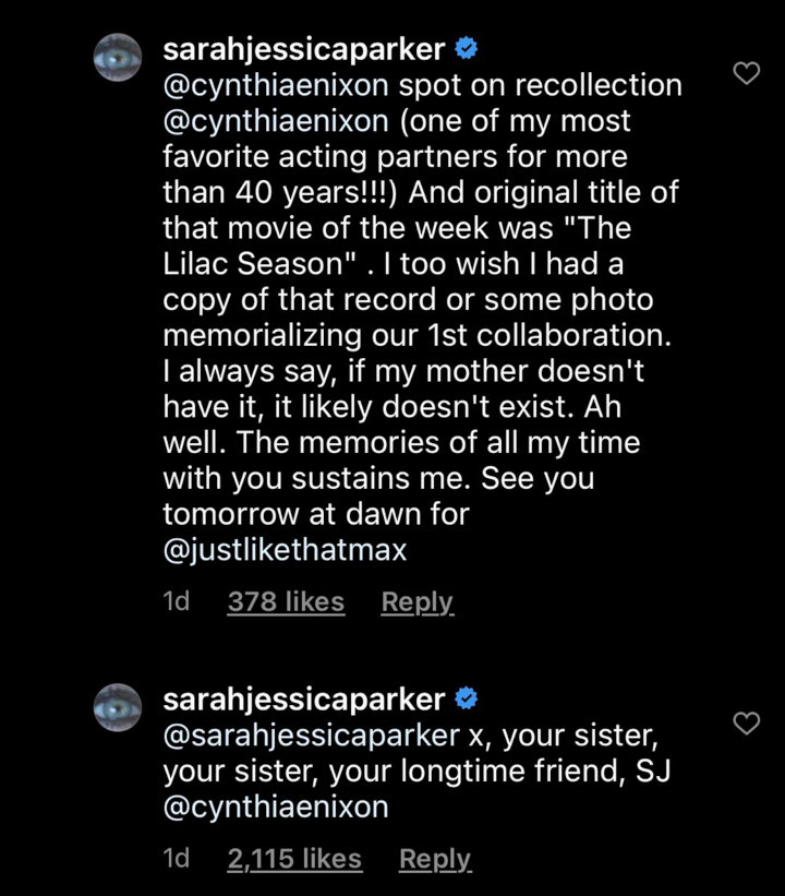 Cynthia Nixon reminisced her friendship with Sarah Jessica Parker