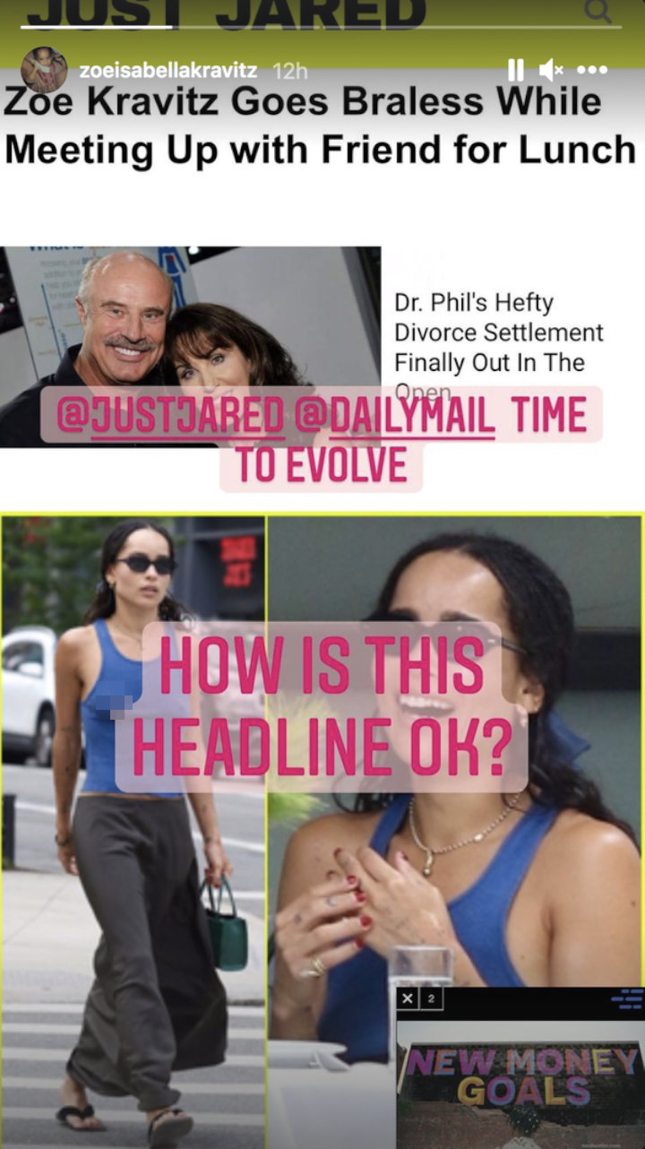 Zoe Kravitz called out gossip sites