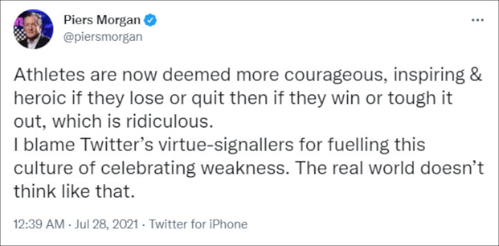 Piers Morgan's Tweet