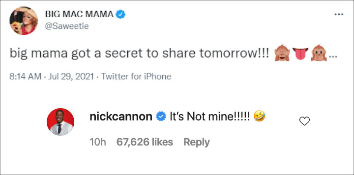 Nick Cannon's IG Comment