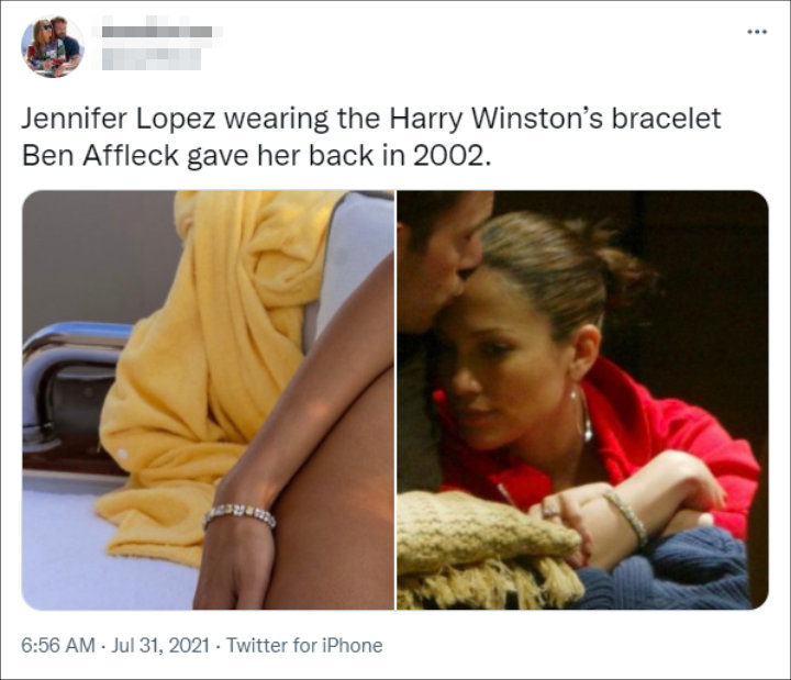 Jennifer Lopez Spotted Re Wearing Diamond Bracelet From Ben Affleck In 2002 During European Trip Jennifer Lopez Spotted Re Wearing Diamond Bracelet From Ben Affleck In 2002 During European Trip
