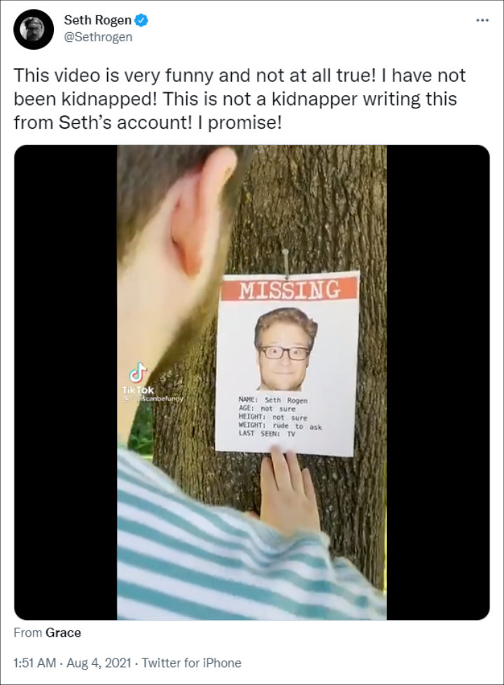 Seth Rogen via Twitter