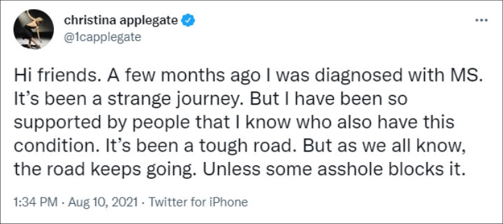 Christina Applegate's Tweet