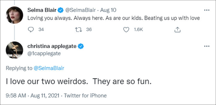 Selma Blair and Christina Applegate's Tweets