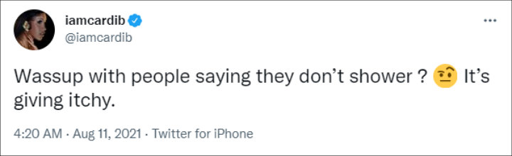 Cardi B's Tweet