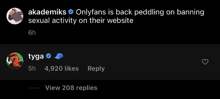 Tyga Shades OnlyFans for Backtracking on Banning Sexually Explicit Content