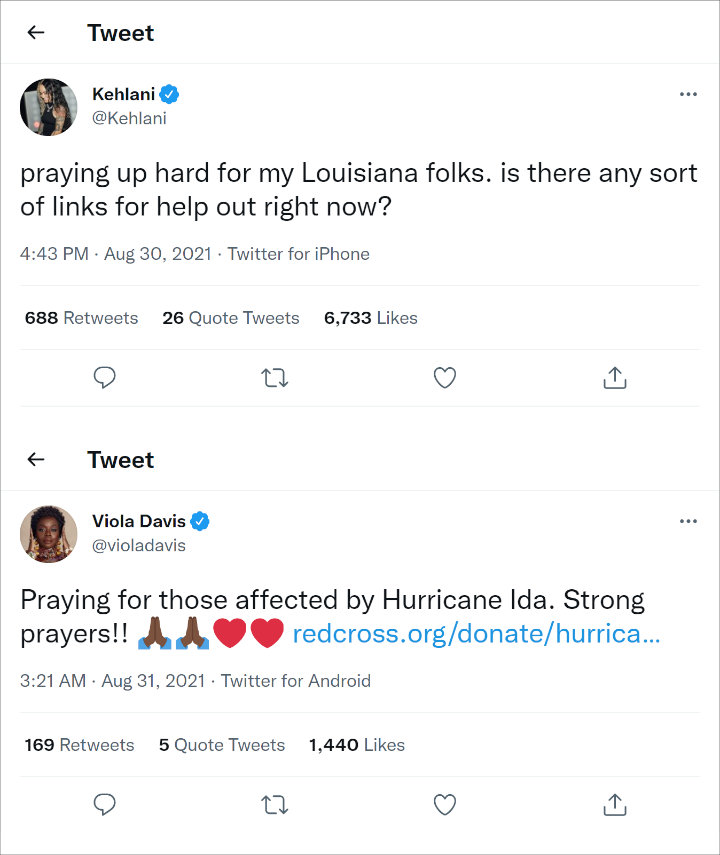 Kehlani and Viola Davis via Twitter