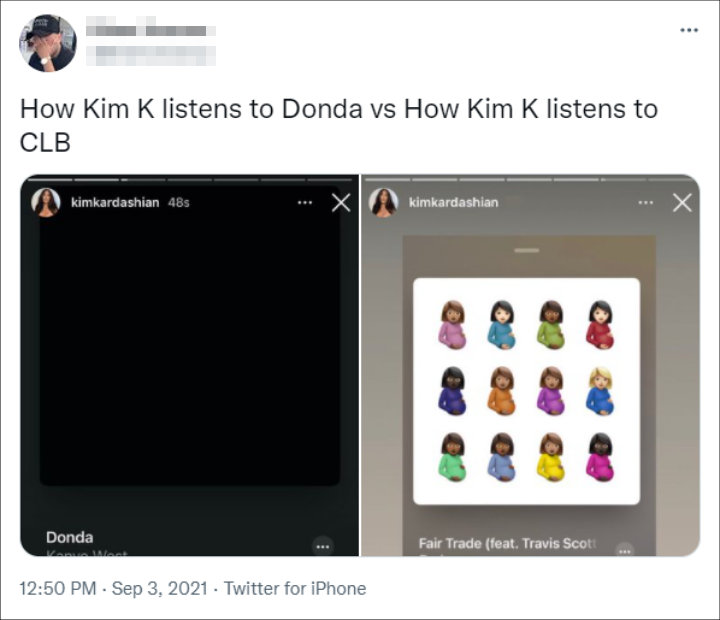 Kim Kardashian appeared to listen to Drake Certified Lover Boy