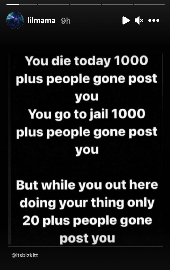 Lil Mama expressed her thoughts on paying tributes to someone who died
