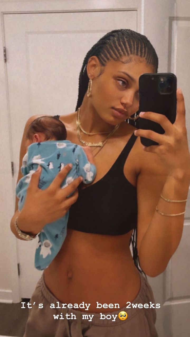 Danielle Herrington took a selfie with her baby boy