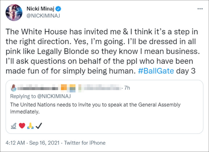 Nicki Minaj via Twitter