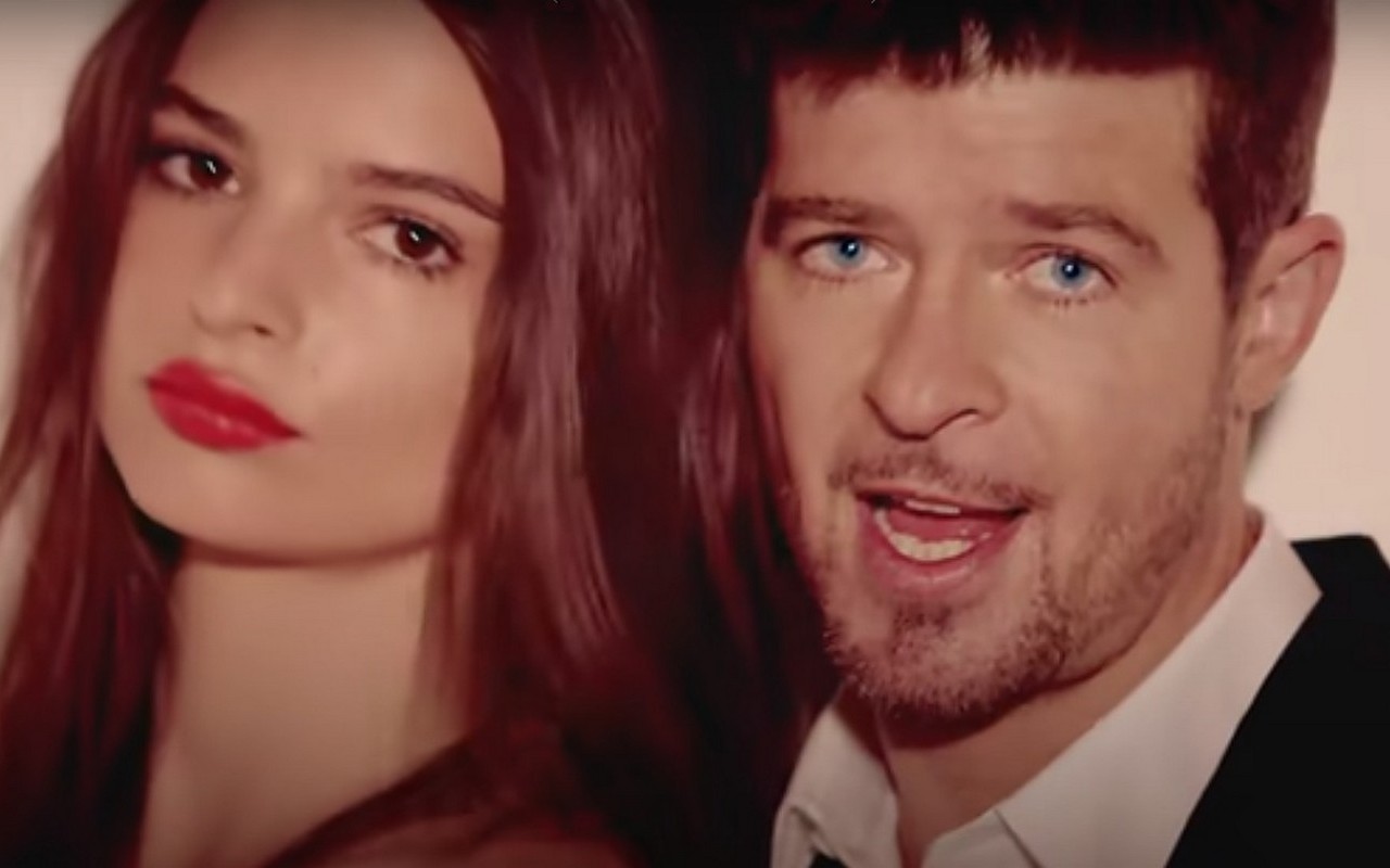 Robin Thicke Accused of Fondling Emily Ratajkowski's Breasts on Set of 'Blurred Lines' Video