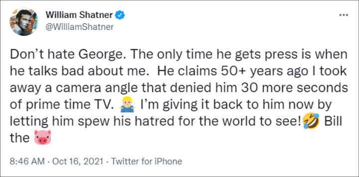 William Shatner's Tweet