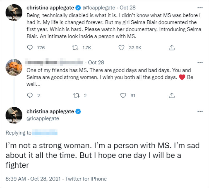 Christina Applegate got candid about her MS diagnosis