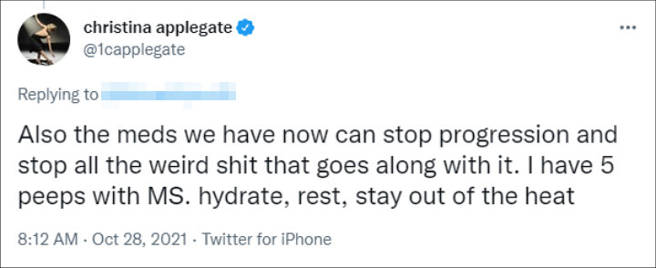 Christina further shared advice