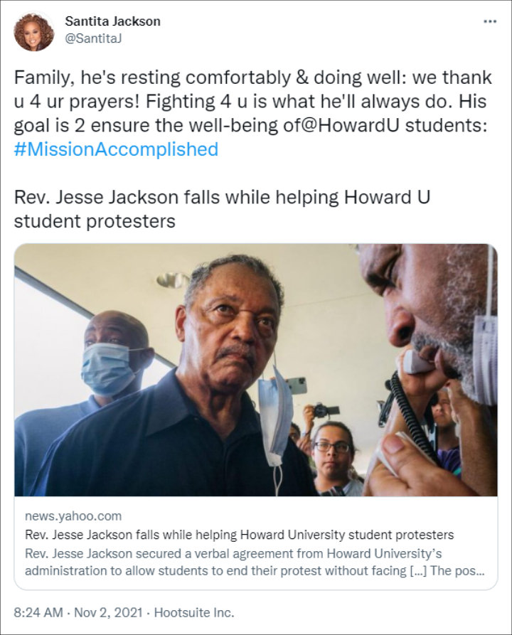 Santita Jackson's Tweet